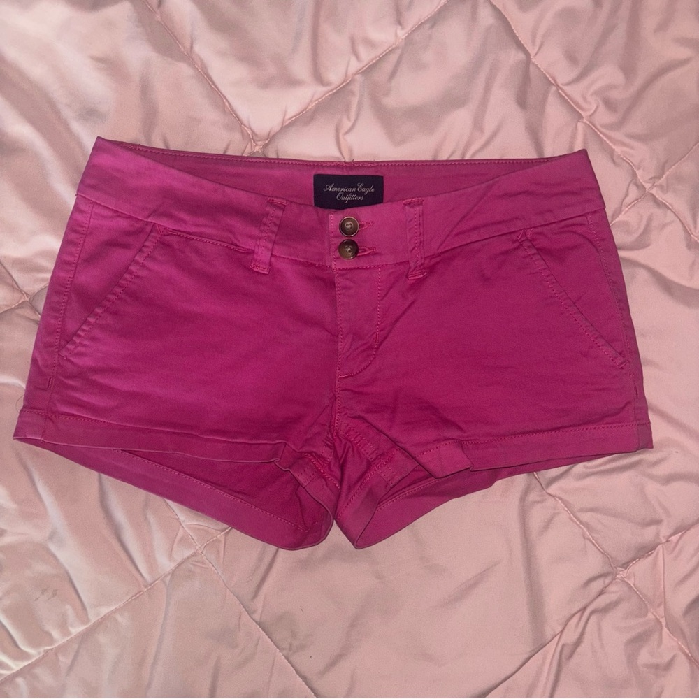 Vintage American Eagle Outfitters Super Low Rise Hot Pink Shorts